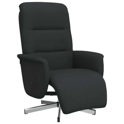 Image de Fauteuil inclinable avec repose-pieds noir tissu