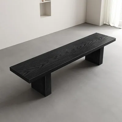 Obrázok produktu pre Drevená lavica, 120 cm, čierna. Lavica do predsiene, jedáleň alebo ako sedacia lavica. Vyrobená z masívneho dreva