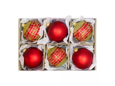 Produktbild von Weihnachtskugeln Set mit reichem Dekor