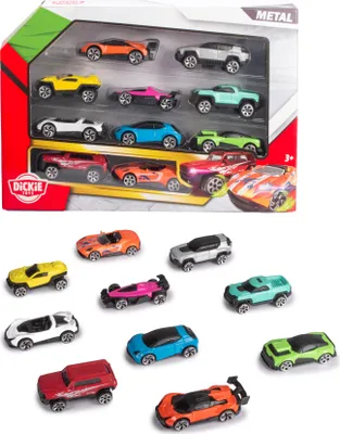 Immagine prodotto di Veicoli giocattolo Dickie Go Action / Play & Store Die-cast Vehicles 10-pack 203332000