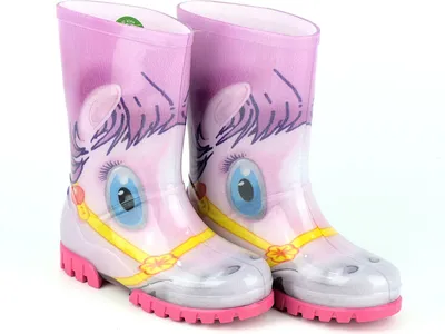 Produktbild von DEMAR Mädchen Regenstiefel Gummistiefel Gummischuhe Kinderstiefel Rosa Pony 26/27