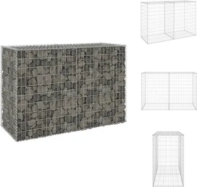 Zdjęcie produktu dla vidaXL Murek gabionowy z pokrywą ze stali ocynkowanej 150x60x100 cm - Panele ogrodzeniowe