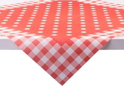 Produktbild von Sovie HOME Tischdecke Anton in Rot aus Linclass® Airlaid 80 x 80 cm, 1 Stück - Punkte Karos Ornamente