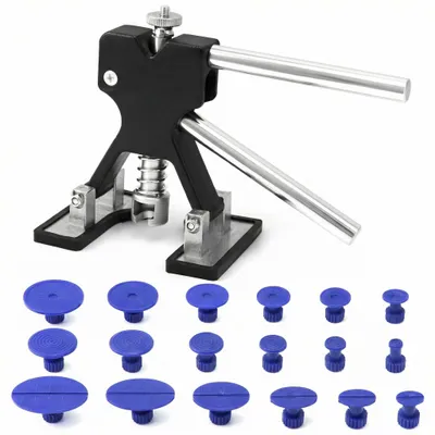 Imagen del producto de Kit de reparación de abolladuras que incluye 1 palanca y 18 ventosas, para reparar abolladuras en automóviles, juego de 19 piezas