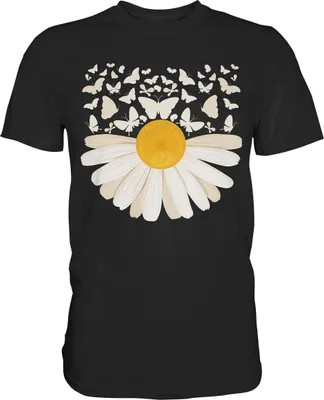 Produktbild von Gänseblümchen Schmetterling T-Shirt – Black / S
