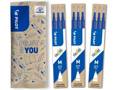 Produktbild von PILOT Ersatzmine FriXion Ball/Clicker 0.7 - 9er Set Tintenrollerminen, Blau