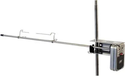 Produktbild von Spitmate Auspit Rotisserie Set Edelstahl kabellos 150h Akkulaufzeit, 8-teilig für 1-20 Personen, Australische Art für Fleisch & Meeresfrüchte, inkl. Tragetasche Anleitung Rezepte, für Feuerschale & großen Grill