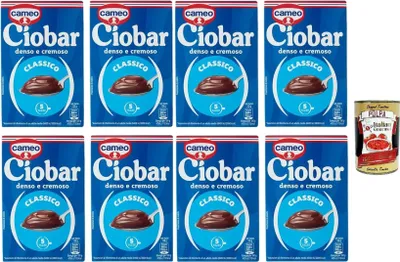 Produktbild von Cameo Ciobar Classico - Pulver Zubereitung für Heiße Schokolade Hot Chocolate 8x 125g Packung, jede Packung enthält 5 Beutel à 25g + Italian Gourmet polpa 400g