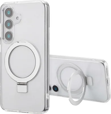 Image de Accezz Ring Stand Backcover avec MagSafe pour le Samsung Galaxy S25 - Transparent