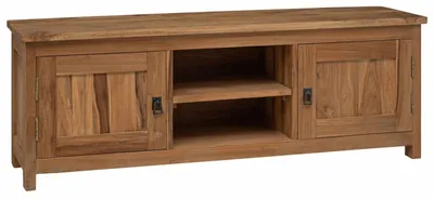 Obrázok produktu pre TV stolík 110 x 30 x 40 cm, prírodný, masívne teakové drevo