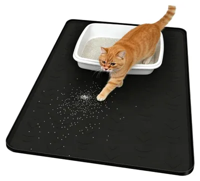 Produktbild von Katzenklo Matte, 86 x 56 cm, Wasserdichte und Rutschfeste Katzenstreumatte