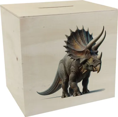 Produktbild von Triceratops Spardose aus Holz