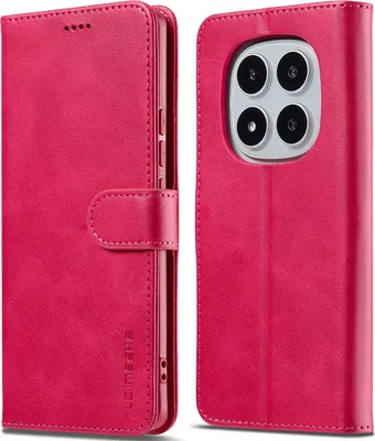 Produktbild von Hülle für Xiaomi Redmi Note 14 Pro 4G, Klapphüllen Brieftasche Leder Magnetverschluss Ständer Schutzhülle Rosa
