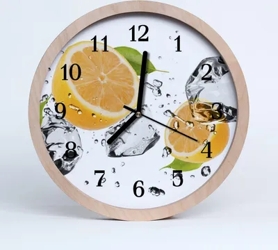 Produktbild von Holzuhr 20fi cm wanduhr - Zitrone Obst