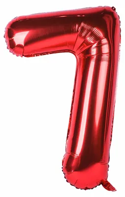 Folienballon Nummer 7 rot, Helium, für Feiern