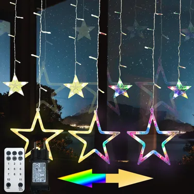 Produktbild von Lichterkette für den Außenbereich, Sternenform, 2,3 Meter Länge, 138 LEDs