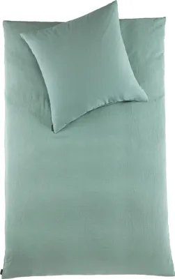 Produktbild von Hochwertige Musselin Bettwäsche Baumwolle 135x200 80x80cm Hellgrün: 2 tlg.