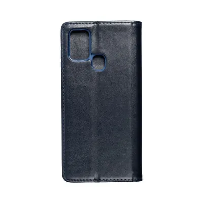Zdjęcie produktu dla Pokrowiec König Design kompatybilny z Samsung Galaxy A21s z syntetycznej skóry - Niebieskie etui na telefon komórkowy