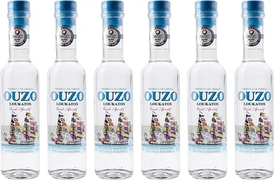 Produktbild von Ouzo Loukatos 6x 0,2l 38% Vol. | Milder Ouzo aus Patras