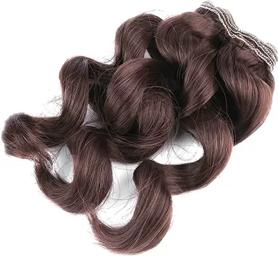 1m Puppenhaar Perücke braun gelockt 18cm lang
