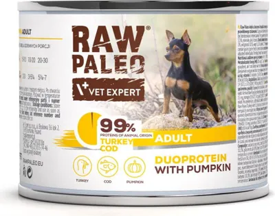 Zdjęcie produktu dla RAW PALEO Adult Duoprotein INDYK/DORSZ dla psów dorosłych 200g