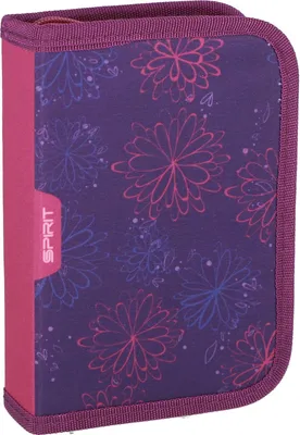 Produktbild von Spirit Schüleretui Blumen Flowers lila 28-teilig