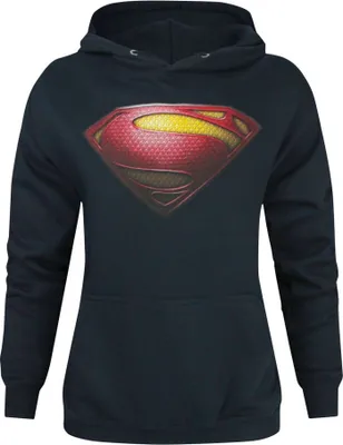 Zdjęcie produktu dla Bluza z kapturem damska "Superman" z logo "Man of Steel" (rozmiar XL), kolor niebieski