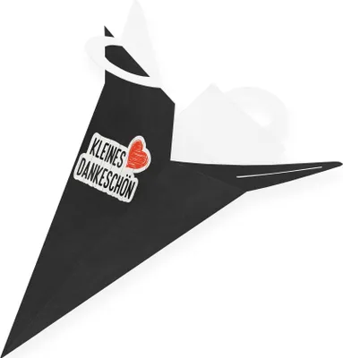 Produktbild von itenga Geschenktüte Kleines Dankeschön 32 cm, Schiefer + Sticker Freiform
