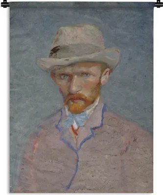 Produktbild von MuchoWow® Wandteppich Wandbehang Selbstporträt - Vincent van Gogh 150x200 cm Tapisserie Dekoration Wandtuch - Wandaufhängung - Moderner