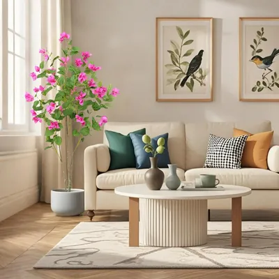 Produktbild von Künstlicher Baum - Große Zimmerpflanze 150 cm - Realistische Stämme und Blätter - Mit Pflanztopf - Kunststoff - Deko für Zuhause und Büro