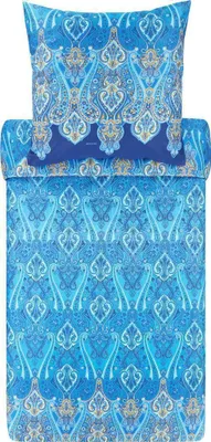 Produktbild von Bassetti Mako-Satin Bettwäsche-Garnitur Ragusa Farbe BLAU B1 Größe 155x220+80x80