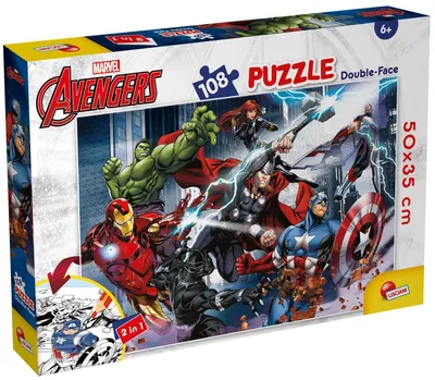 Produktbild von Puzzle dwustronne Marvel Avengers 108 elementów