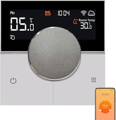 Produktbild von KETOTEK Smart Elektrisches Heizungsthermostat 16A, Digital WLAN Raumthermostat Chronothermostat Für Elektrische Fußbodenheizung kompatibel mit Alexa,