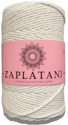 Image de Zaplatani Cordon Coton Macramé 100m 5mm Blanc