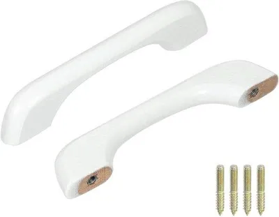 Produktbild von Unyqoos® Set mit 6 Schubladengriffen aus Buchenholz – 96 mm Lochabstand, 128×12×15 mm, Möbelgriffe für Küchenkästen & Möbel