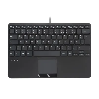 Produktbild von Perixx PERIBOARD-525 DE B, Mini-USB-Tastatur mit Touchpad, schwarz