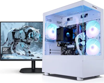 Produktbild von kiebel.de Gaming PC mit 27 Zoll TFT Viper V AMD Ryzen 7 5700G, 16GB DDR4, AMD Vega Grafik, 500GB SSD, WLAN, Windows 11, Gaming PC