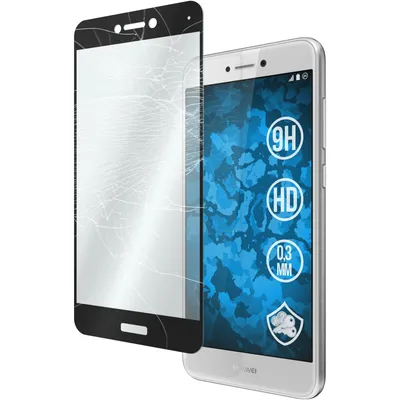 Produktbild von 1er-Pack PhoneNatic Glas-Folie klar full-screen schwarz kompatibel mit Huawei P8 Lite 2017 - Panzerglas für P8 Lite 2017