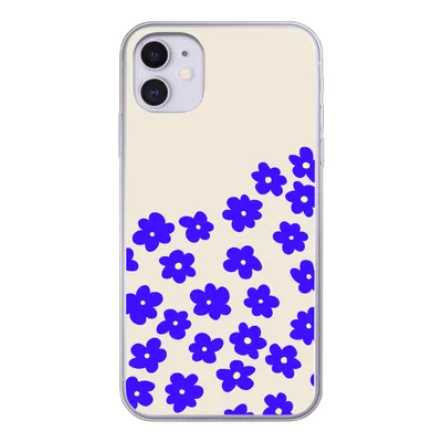 Produktbild von MuchoWow® Handyhülle Schutzhülle Hülle für iPhone 11 Blume - Blau - Muster Silikon Softcase Handy Hülle - Handytasche