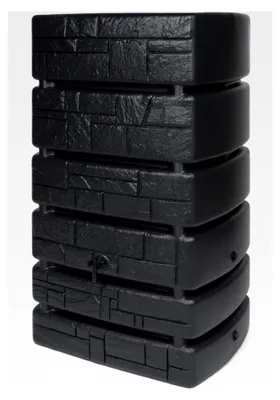 Produktbild von XXL Wassertonne Tower Stone mit Wasserhahn und Füllautomat, Steinoptik in Anthrazit, 500 Liter Volumen