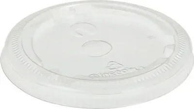 Produktbild von 100x  Deckel flach mit Loch zu Becher Ø 76 mm -Kunststoff (PLA)