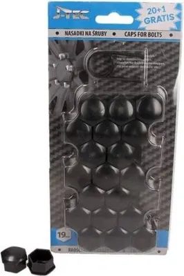 Zdjęcie produktu dla Nasadka, Zaślepka Śruby Koła 19Mm Czarne (Oprzód 21 Szt.)