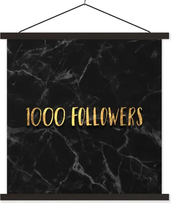 Produktbild von MuchoWow® Textilposter Soziale Medien - Instagram - Gold - Marmor 40x40 cm mit schwarzem Rahmen - Fotos