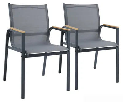 Produktbild von home24 Gartenstuhl - 2er-Set - Stahl / Olefin