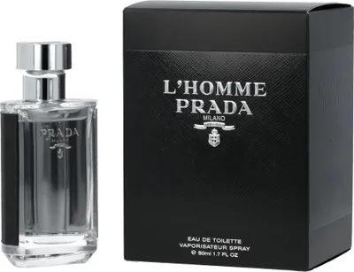 Produktbild von Prada L'Homme, Männer, 50 ml, Nicht nachfüllbare Flasche, Spray, ALCOHOL DENAT., AQUA (WATER), PARFUM (FRAGRANCE), ETHYLHEXYL METHOXYCINNAMATE, LINALOOL, LIMONENE,...
