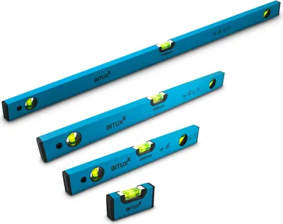 Produktbild von Bituxx Wasserwaagen Set magnetisch Magnetwasserwaage Wasserwage Richtwaage Messwaage Bauwaage 3 Libellen Aluminium 10 / 40 / 60 / 100cm MS-19475