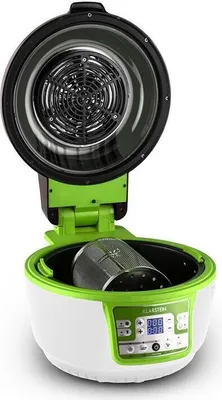 Obrázek produktu pro Horkovzdušná fritéza Klarstein VitAir Turbo - 1400 W horkovzdušná fritéza, objem 9 litrů, 50 až 230 °C, časovač, halogenové infračervené topné těleso, kopulovitý design, zeleno-bílá barva