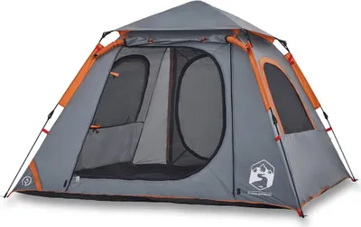 Immagine prodotto di vidaXL Tenda da campeggio a cupola 4 persone grigio e arancione sgancio rapido