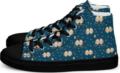 Produktbild von Mr. & Mrs. Panda Damen Sneaker Black Edition Eulen Liebe Größe 38 1/2 - Blau - Geschenk, Schwarze Sneakers für, Schwarz, glücklich, Turnschuhe, Pärchen, Eule, Freundin