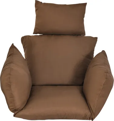 Image de Panier chaise coussin intérieur/extérieur oeuf chaise coussin épaissir suspendre chaise coussin brun (pas de hamac)